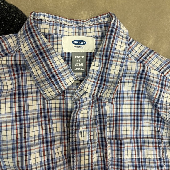 Old Navy Kids Plaid Button-Down Shirts - Blue, Red, Black - Picture 6 of 11